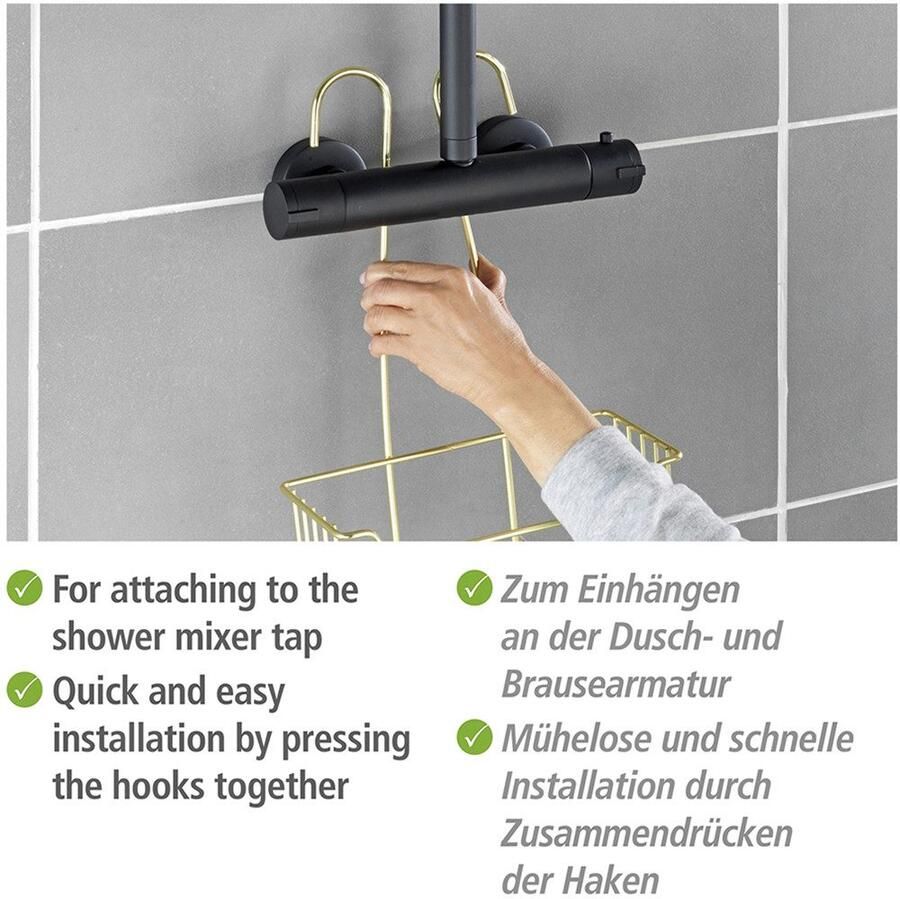 Wenko Badkamerrekje Modell Milo 2 etages om in te hangen zonder boren roestvrij staal