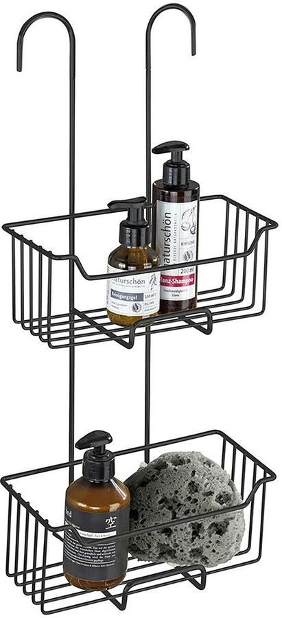 Wenko Badkamerrekje Modell Milo Douche-caddy 2 etages om in te hangen zonder boren roestvrij staal - Foto 7