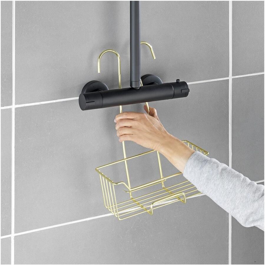 Wenko Badkamerrekje Modell Milo Douche-caddy om in te hangen zonder boren rek van roestvrij staal - Foto 2