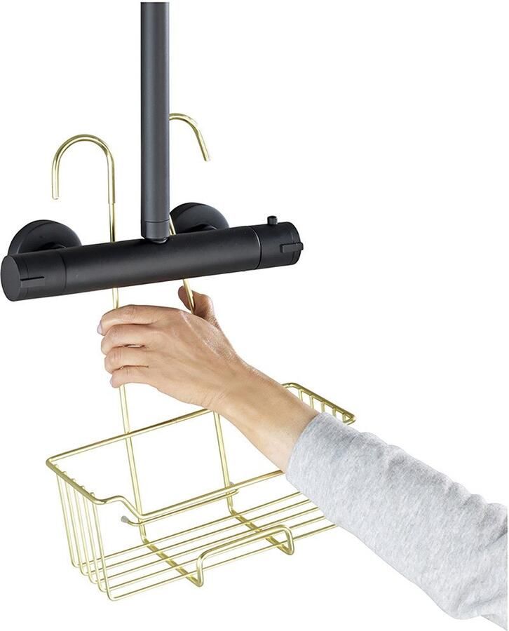 Wenko Badkamerrekje Modell Milo Douche-caddy om in te hangen zonder boren rek van roestvrij staal - Foto 6