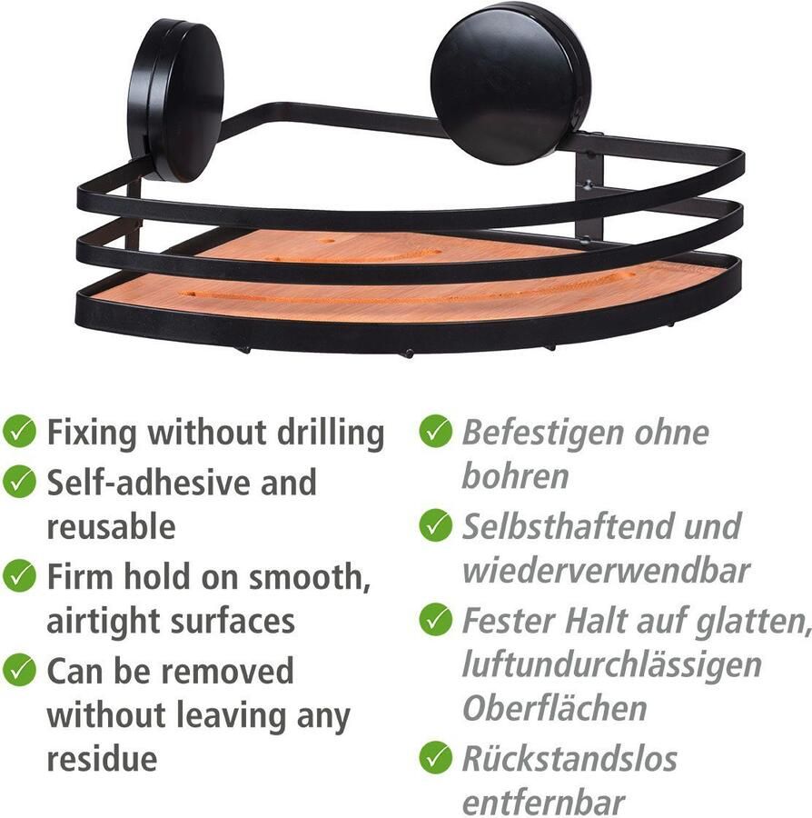 Wenko Badkamerrekje Static-Loc Alba Hoekrek bevestigen zonder boren - Foto 1