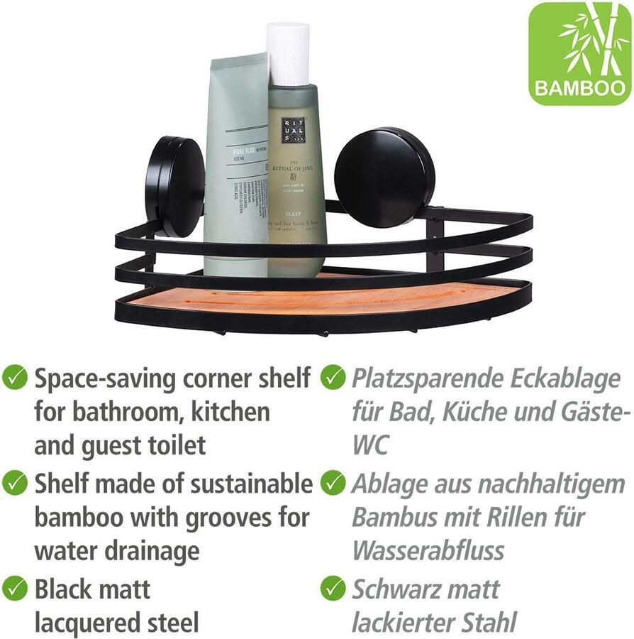 Wenko Badkamerrekje Static-Loc Alba Hoekrek bevestigen zonder boren - Foto 2