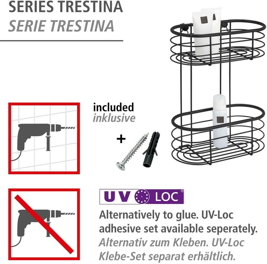 Wenko Badkamerrekje Trestina 2 etages van roestvrij edelstaal