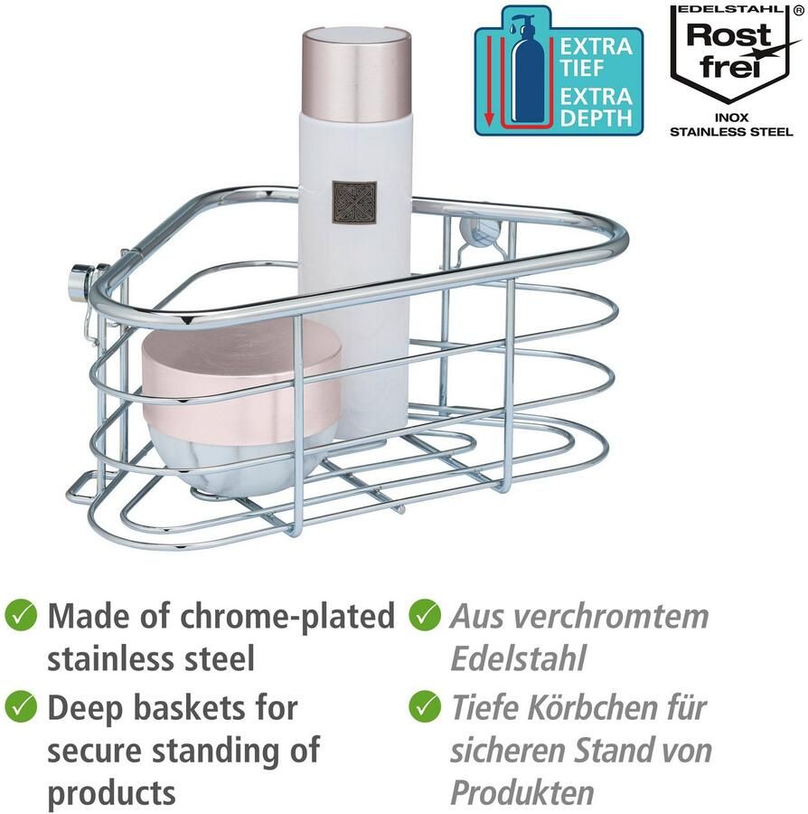Wenko Badkamerrekje Trestina Hoekrek van edelstaal - Foto 2