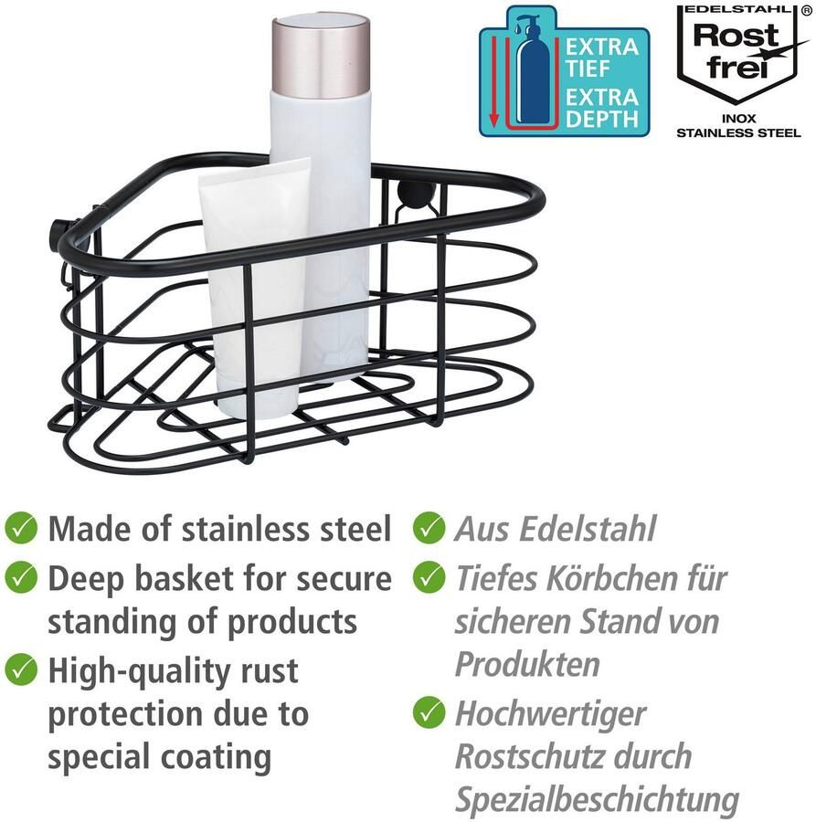 Wenko Badkamerrekje Trestina Hoekrek van edelstaal - Foto 3