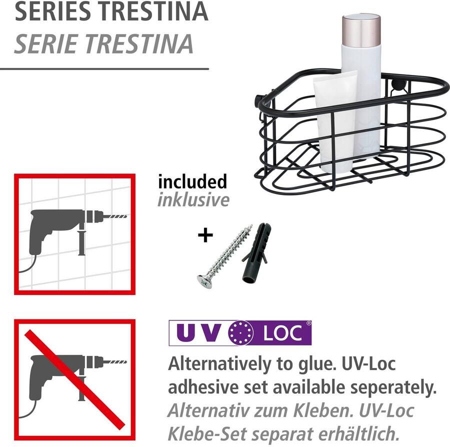 Wenko Badkamerrekje Trestina Hoekrek van edelstaal - Foto 2