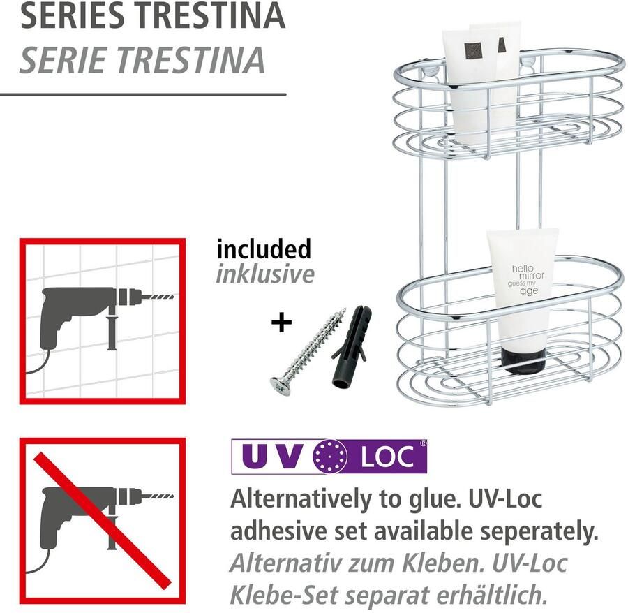 Wenko Badkamerrekje Trestina voor wandmontage 2 etages - Foto 4