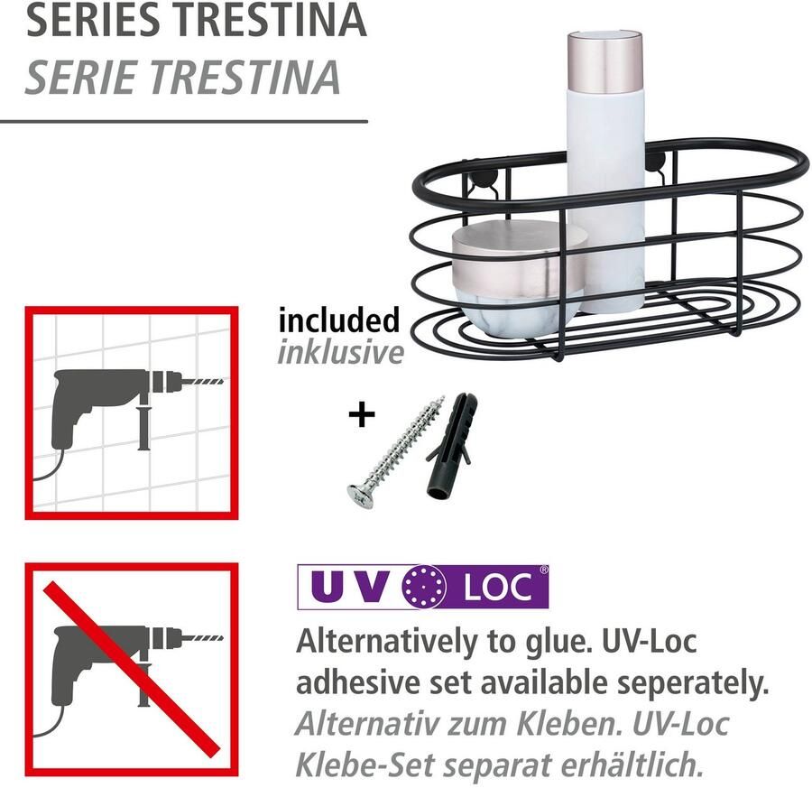 Wenko Badkamerrekje Trestina voor wandmontage van edelstaal - Foto 4