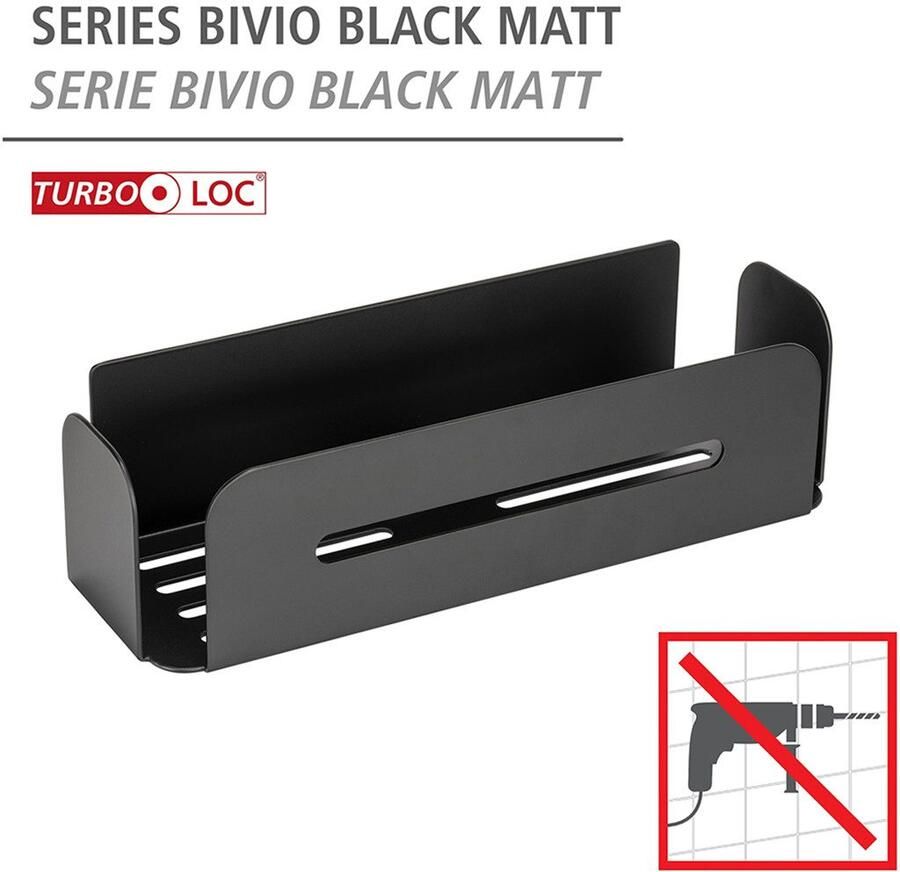 Wenko Badkamerrekje Turbo-Loc model Bivio van aluminium voor shampoo roestvrij bevestiging zonder boren - Foto 3