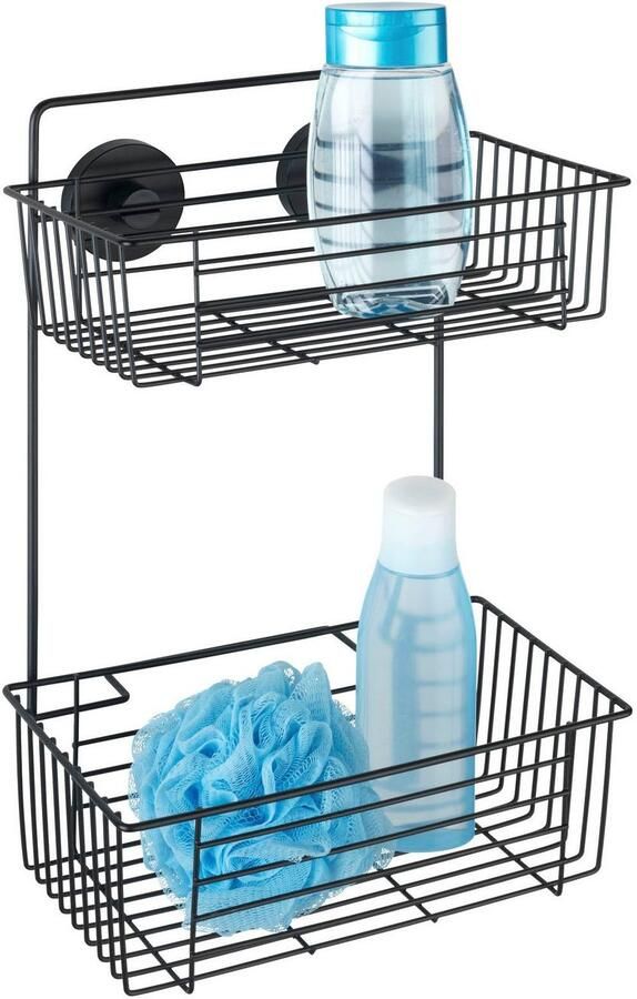 Wenko Badkamerrekje Vacuüm-Loc wandrek 2 etages Bari zwart - Foto 6