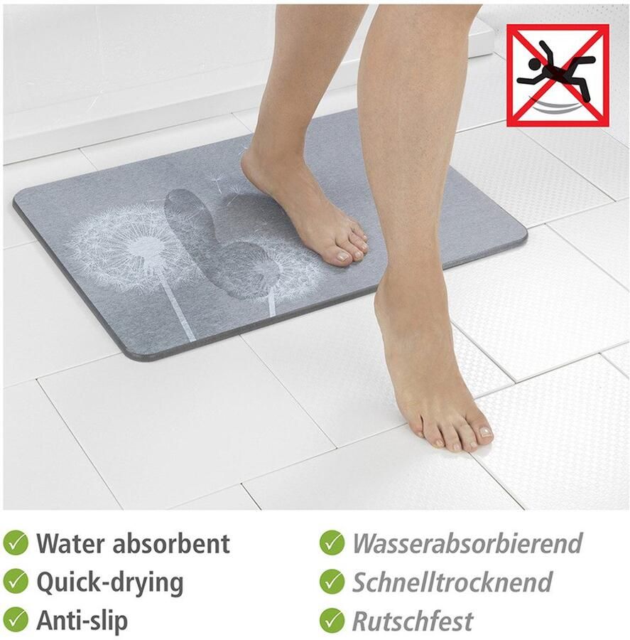 Wenko Badmat Model Astera antislip sterk waterabsorberend van kiezelgur (1 stuk) - Foto 2