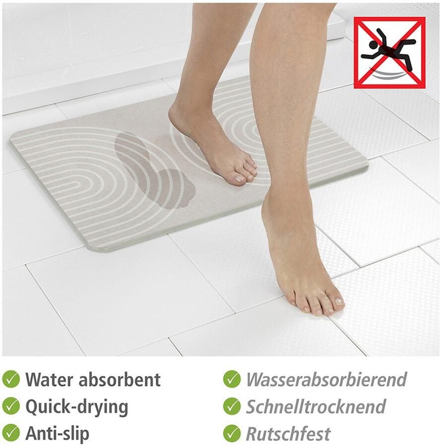 Wenko Badmat Model Nazca antislip sterk waterabsorberend van kiezelgur (1 stuk) - Foto 2