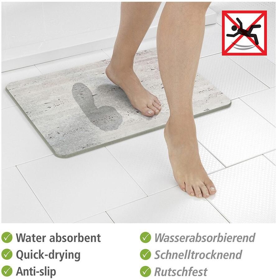 Wenko Badmat Model Puna antislip sterk waterabsorberend van kiezelgur (1 stuk) - Foto 2