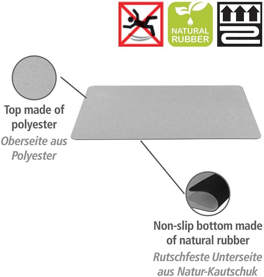 Wenko Badmat waterabsorberend antislip onderkant polyester oppervlak (1 stuk) - Foto 2