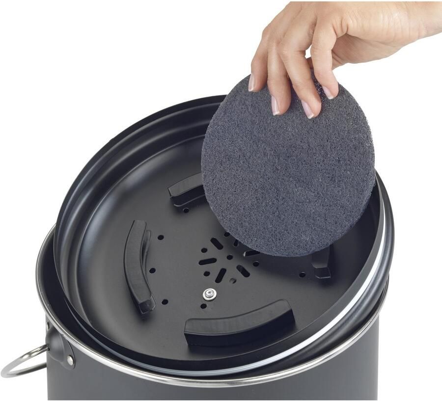 Wenko Bio-afvalbak Model Nero Compostemmer van metaal incl. 3 actieve koolfilters om te vervangen 6 L - Foto 3