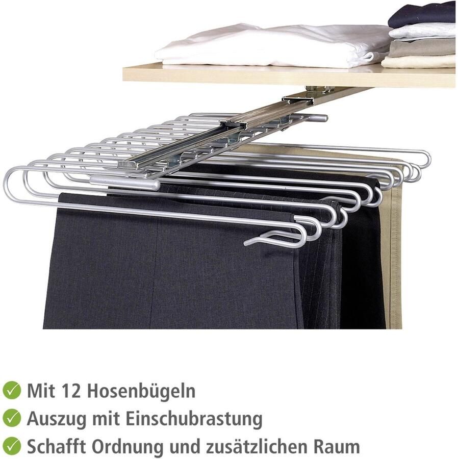Wenko Broekpak Model Universal Kastuitrek voor 12 broeken broekhouder voor de kledingkast - Foto 2