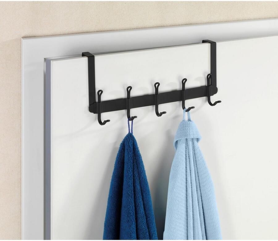 Wenko Deurhaak Model Nostalgie Deurgarderobe haaklijst met 5 haken voor een deurprofiel van 2 cm - Foto 3