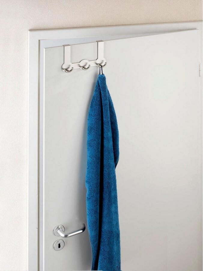 Wenko Deurhaak Model Rondo Deurkapstok hakenlijst met 3 haken voor een deursparing van 2 cm - Foto 3