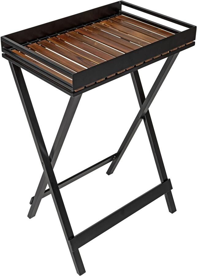 Wenko Dienblad Bijzettafel model Taba opklapbaar afneembaar acaciahouten dienblad overdekt geschikt voor buiten - Foto 8