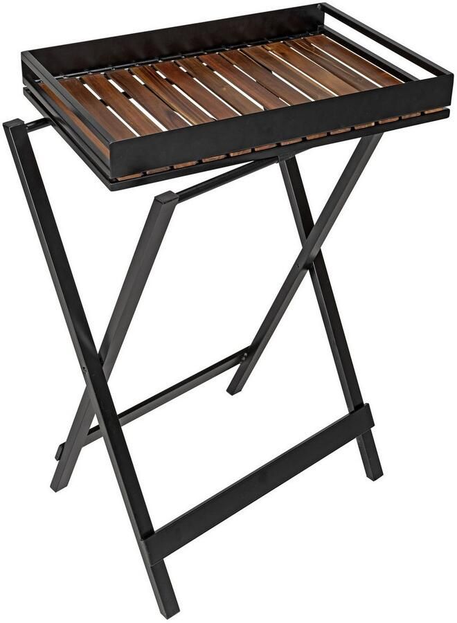 Wenko Dienblad Bijzettafel model Taba opklapbaar afneembaar acaciahouten dienblad overdekt geschikt voor buiten - Foto 3