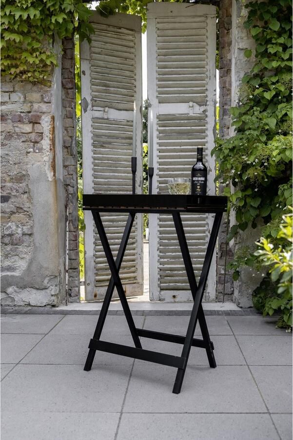 Wenko Dienblad Bijzettafel model Taba opklapbaar afneembaar acaciahouten dienblad overdekt geschikt voor buiten - Foto 5