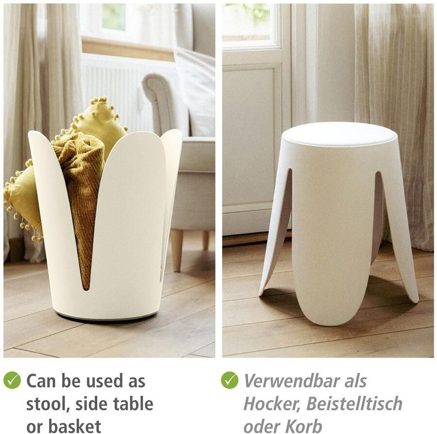 Wenko Douche en badkrukjes Modell Comiso Universele kruk belastbaar tot 180 kg met antislip voeten