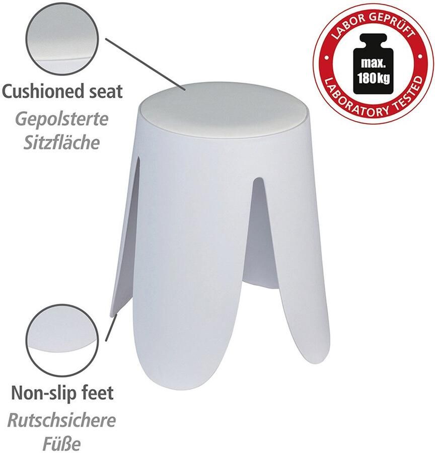 Wenko Douche en badkrukjes Modell Comiso Universele kruk belastbaar tot 180 kg met antislip voeten - Foto 2