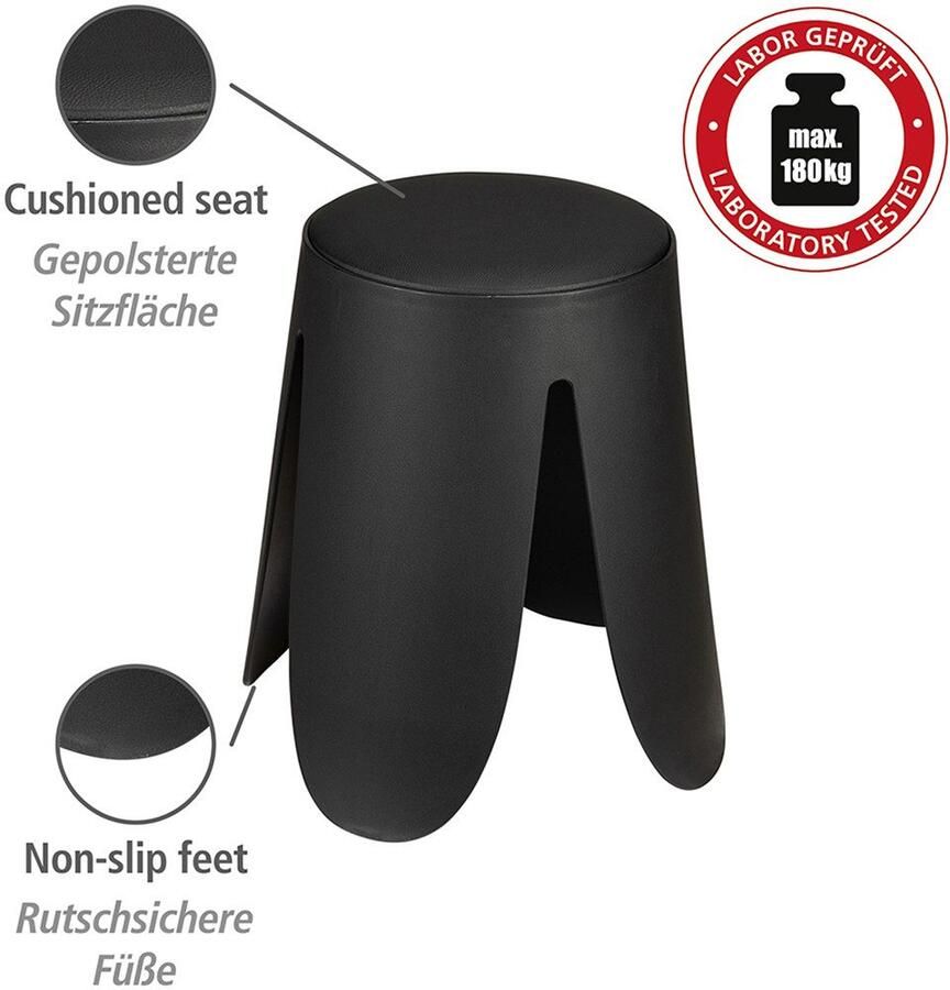 Wenko Douche en badkrukjes Modell Comiso Universele kruk belastbaar tot 180 kg met antislip voeten - Foto 2