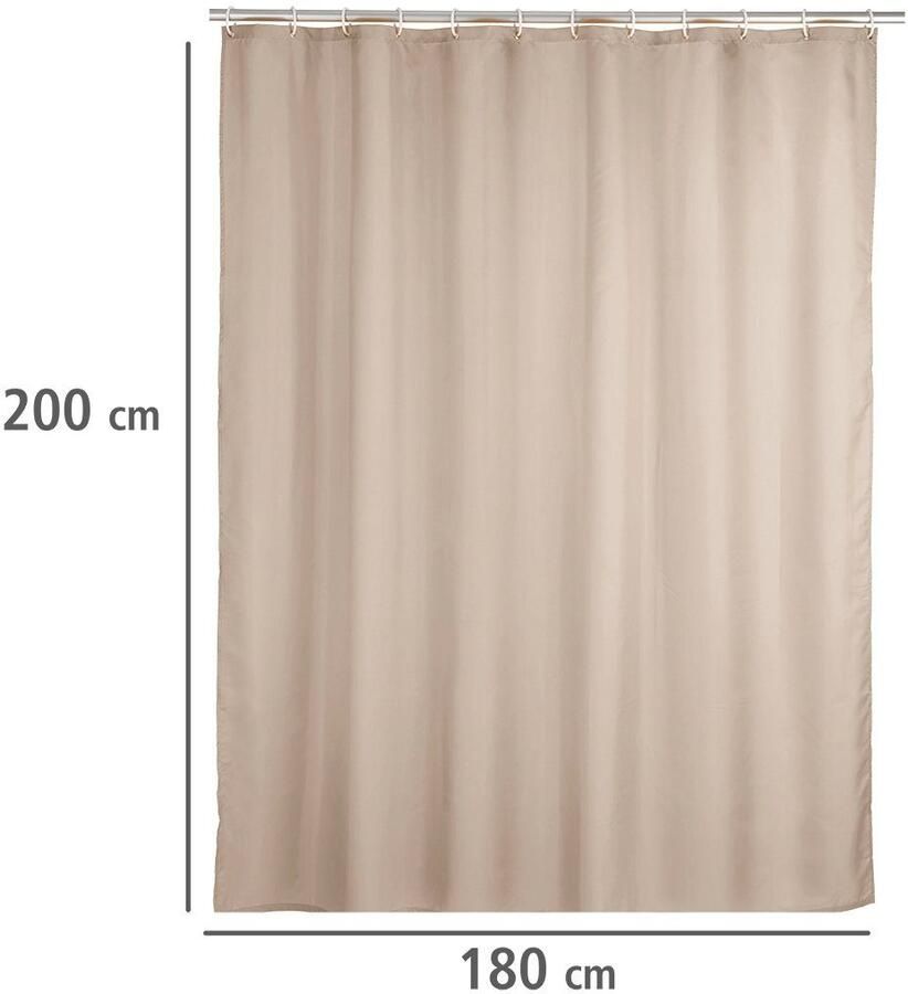 Wenko Douchegordijn Uni-beige Hoogte 200 cm polyester. Wasbaar - Foto 3