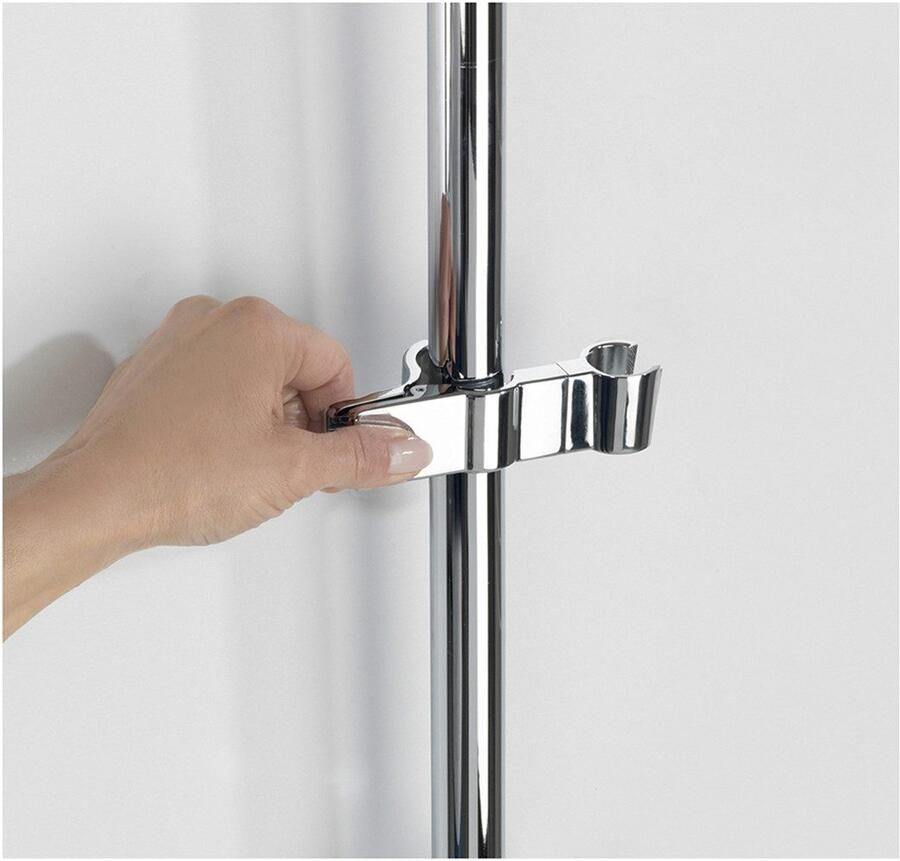 Wenko Douchehouder Douchkophouder metaal chroom Universele handdouchehouder om te klemmen voor stangen met Ø 19-25 mm - Foto 2
