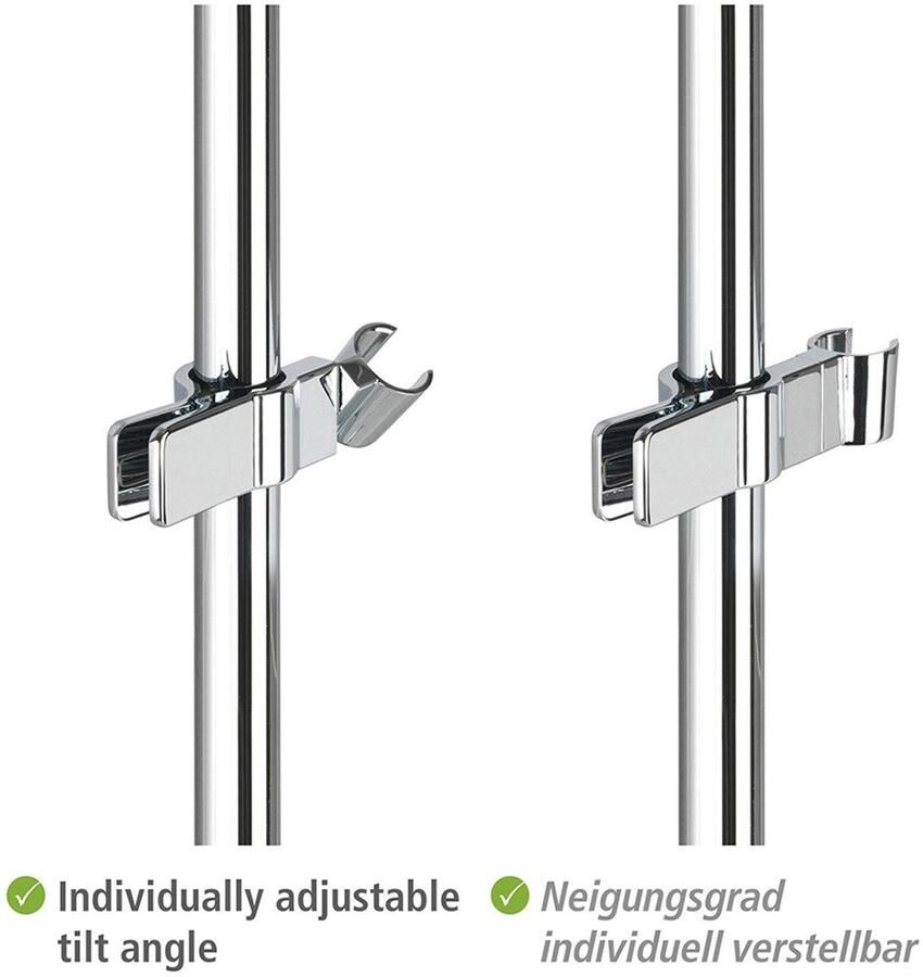 Wenko Douchehouder Douchkophouder metaal chroom Universele handdouchehouder om te klemmen voor stangen met Ø 19-25 mm - Foto 3