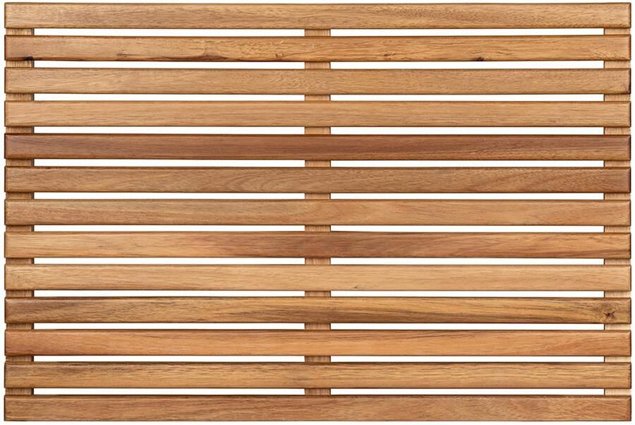 Wenko Douchemat Modell Indoor & Outdoor Douchetapijt van acaciahout stabiel antislip onderzijde (1 stuk) - Foto 3