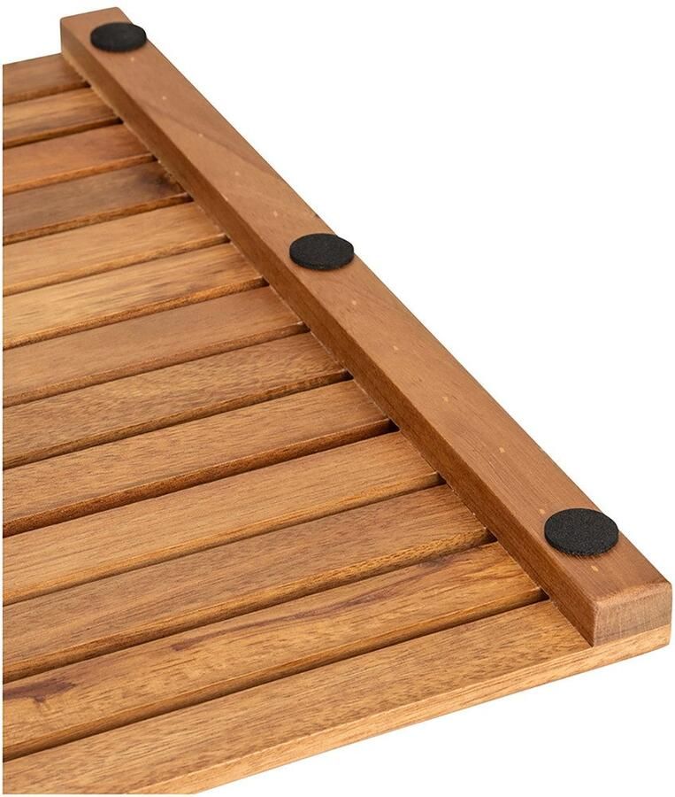 Wenko Douchemat Modell Indoor & Outdoor Douchetapijt van acaciahout stabiel antislip onderzijde (1 stuk)
