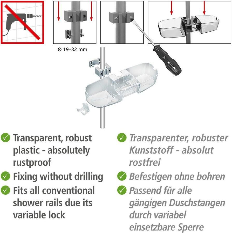 Wenko Doucherekje Premium ter bevestiging aan de douchestang