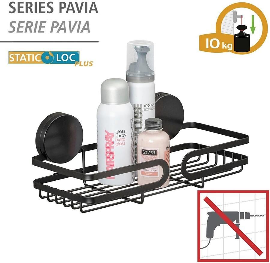 Wenko Doucherekje Static-Loc plus Pavia Badkamerplanchet bevestigen zonder boren - Foto 6