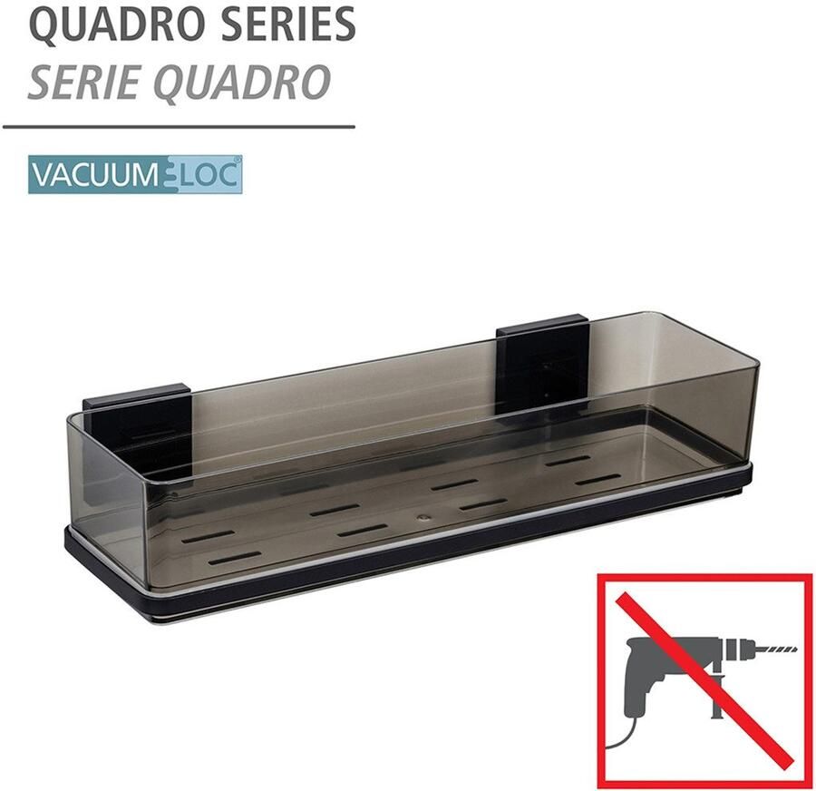 Wenko Doucherekje Vacuum-Loc model Quadro van kunststof roestvrij staal-bevestiging zonder boren