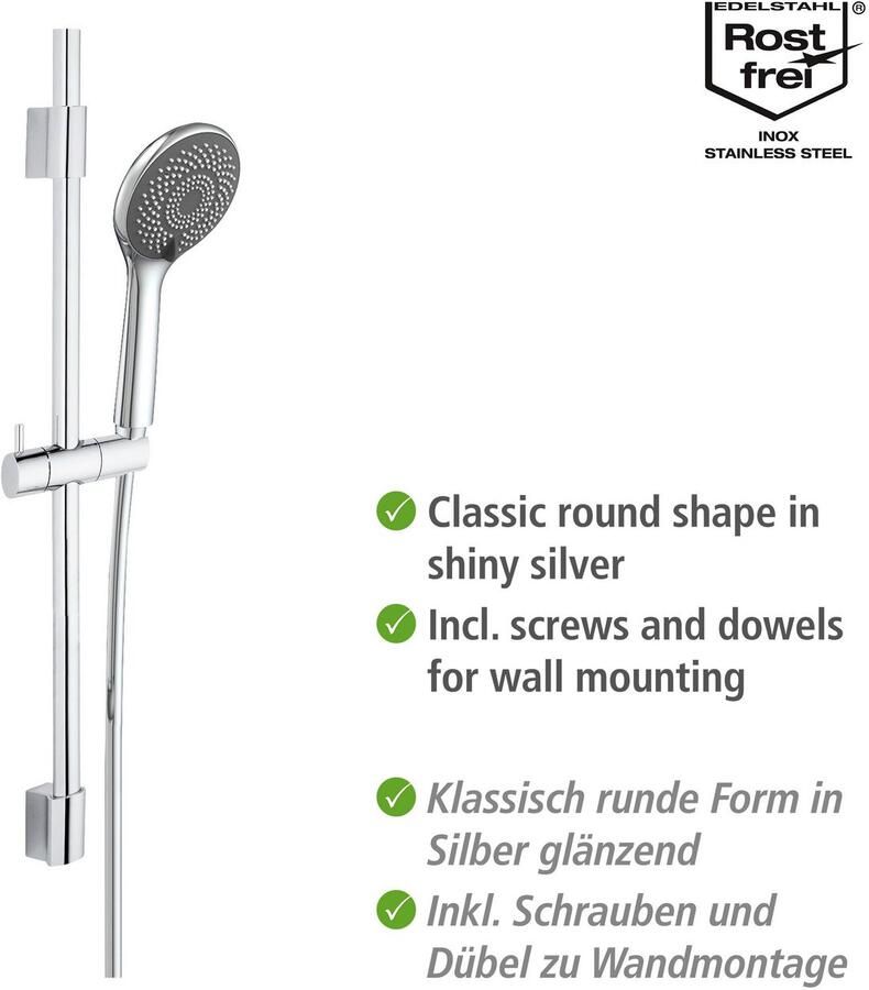 Wenko Douchestang-set Watersaving Chroom lengte stang: 70 cm - Foto 7