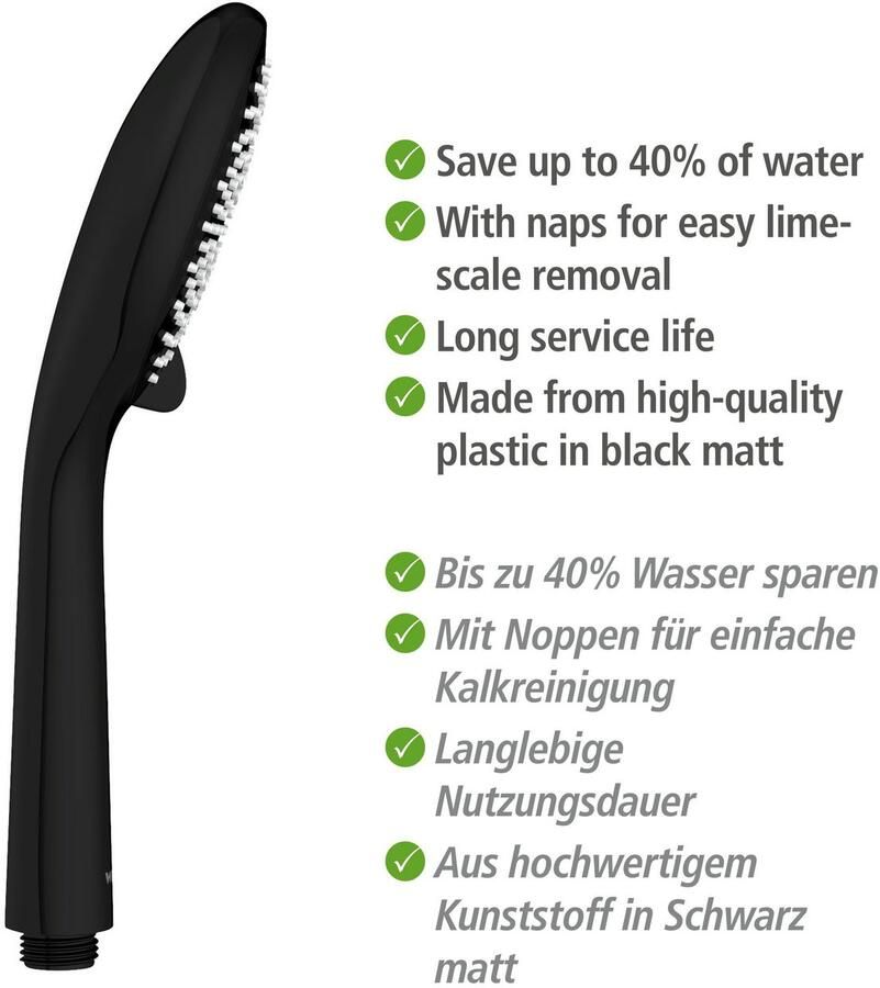 Wenko Douchestang-set Watersaving Zwart lengte van de stang: 70 cm - Foto 4