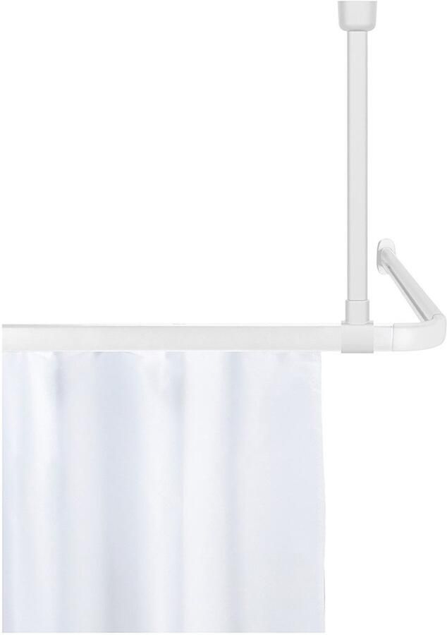 Wenko Douchestangen-plafondhouder Model Era Plafondsteun van aluminium voor hoekrail Era 57 cm - Foto 3