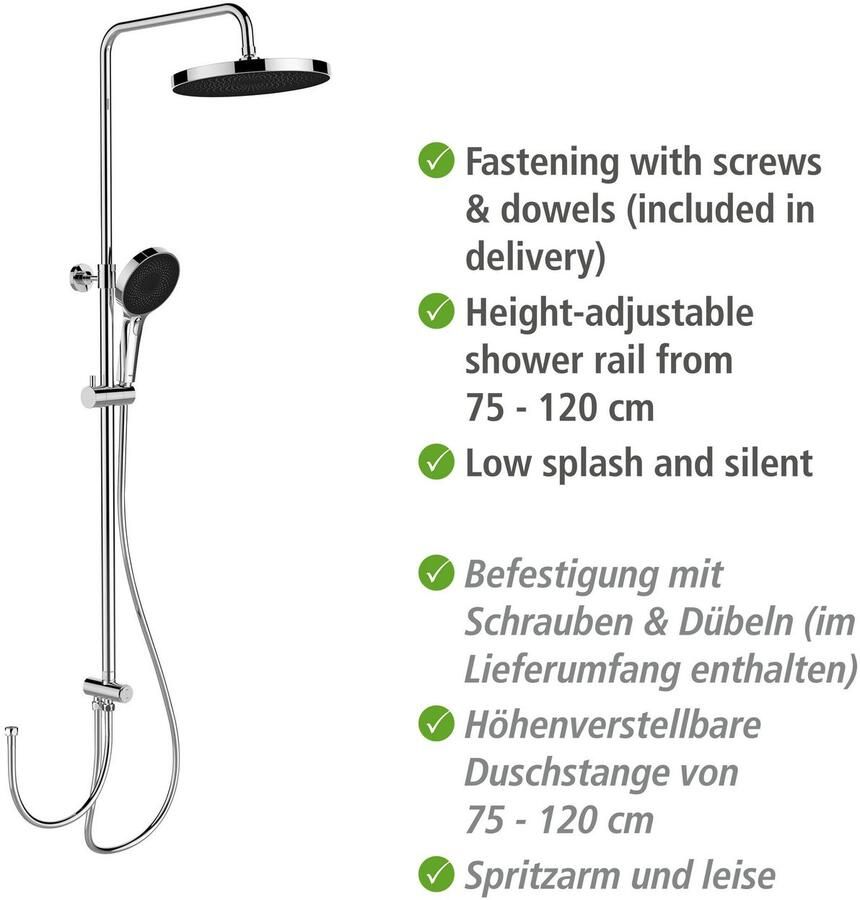 Wenko Douchesysteem Softwater Chroom eenvoudige aansluiting op bestaande kraan of wandbocht - Foto 7