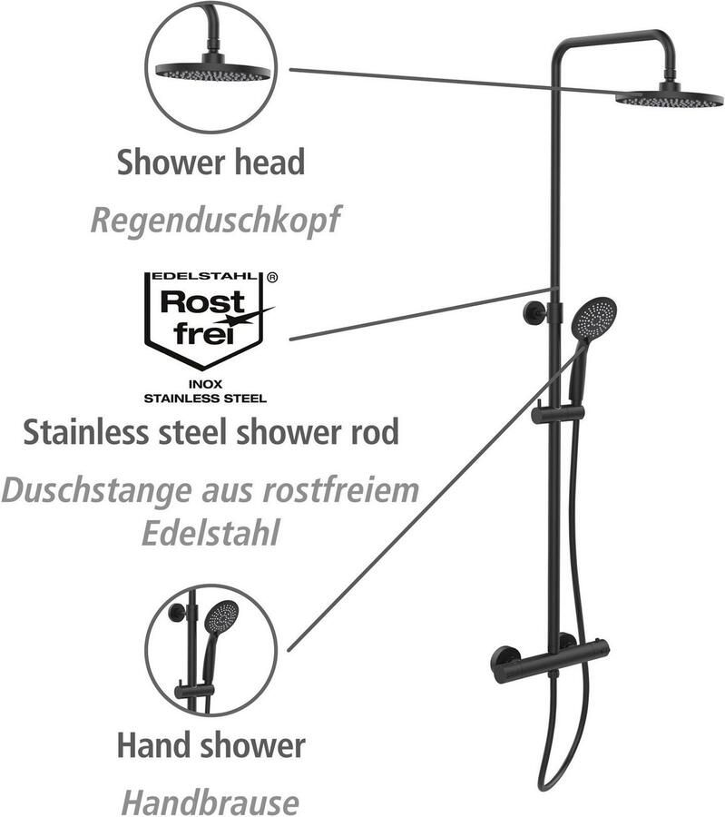 Wenko Douchesysteem Young Eco met thermostaatarmatuur incl. 2 waterbesparende regelaars - Foto 6