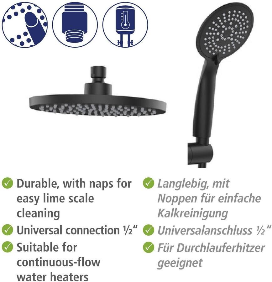 Wenko Douchesysteem Young Eco met thermostaatarmatuur incl. 2 waterbesparende regelaars - Foto 3