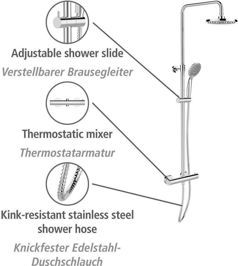 Wenko Douchesysteem Young Eco met thermostaatarmatuur incl. 2 waterbesparende regelaars - Foto 6