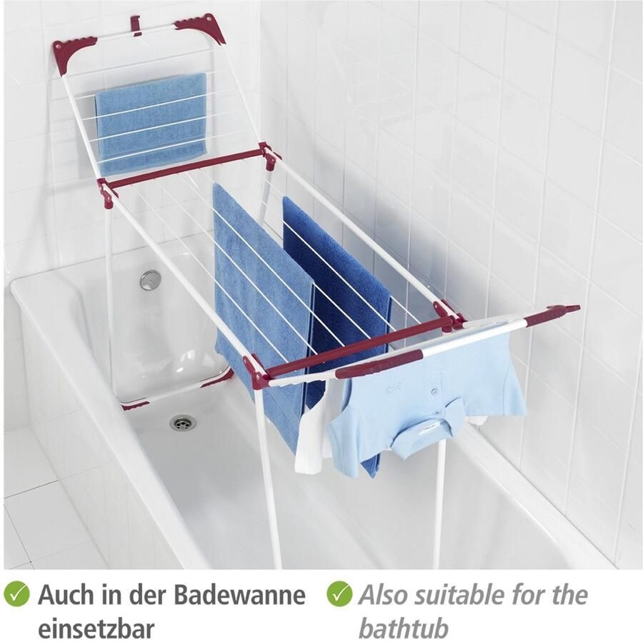 Wenko Droogrek Model Summer Dry Vleugel droogrek 20 m drooglengte met kledinghanger voorziening - Foto 2