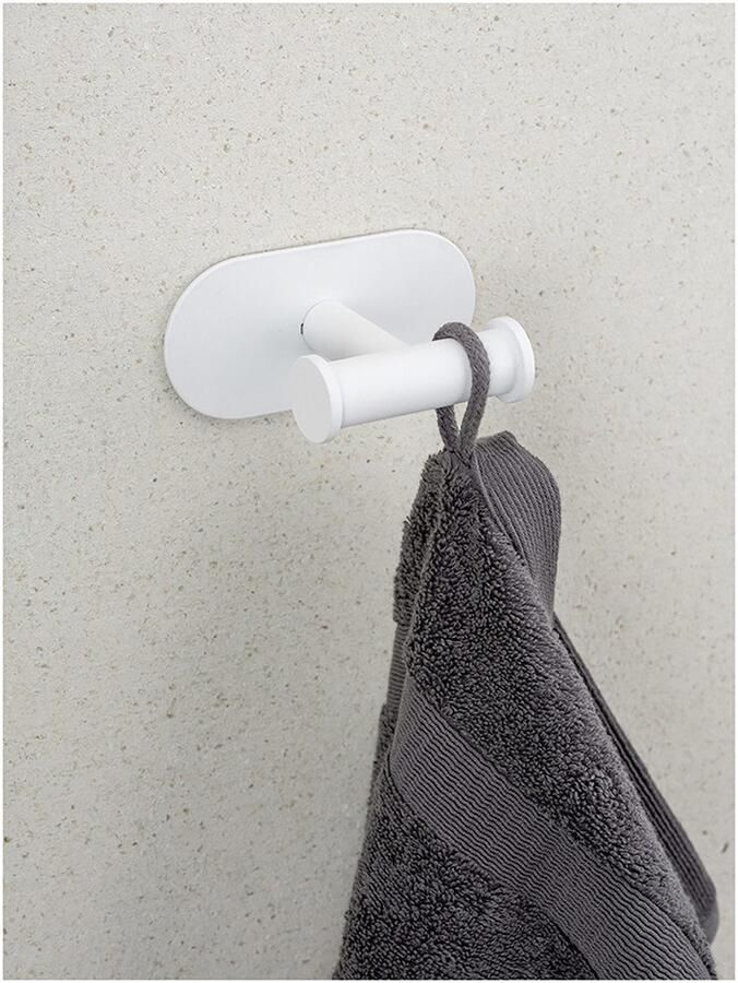 Wenko Dubbele haak Turbo-Loc model Duo Orea van roestvrij staal voor handdoeken bevestiging zonder boren - Foto 5