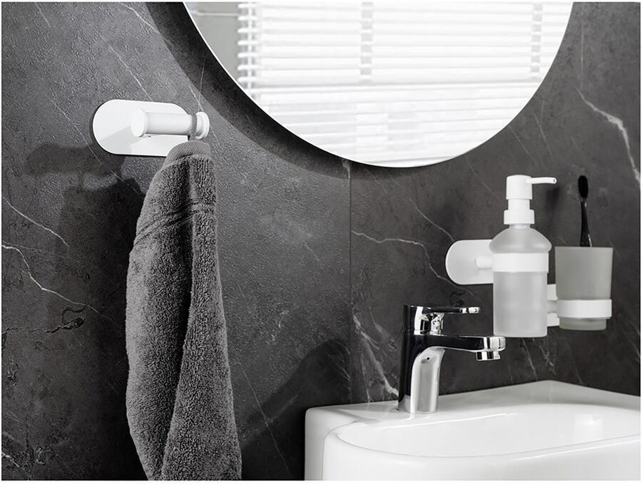 Wenko Dubbele haak Turbo-Loc model Duo Orea van roestvrij staal voor handdoeken bevestiging zonder boren - Foto 4