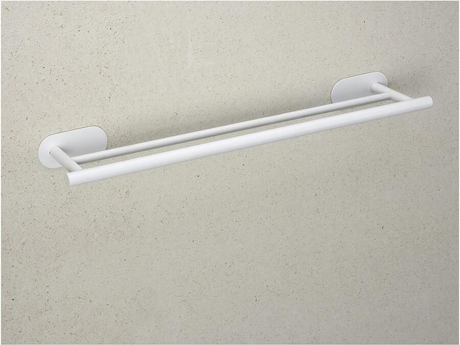 Wenko Dubbele handdoekhouder Turbo-Loc model Duo Orea van roestvrij staal bevestiging zonder boren 60 cm - Foto 4