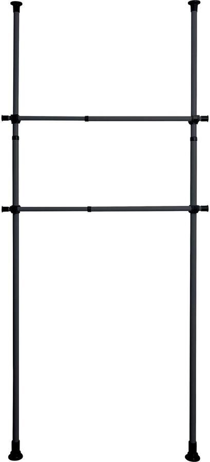 Wenko Modulair zwart rek Horizontale telescopische kledingroede 2 stuks Ophangen zonder boren - Foto 9