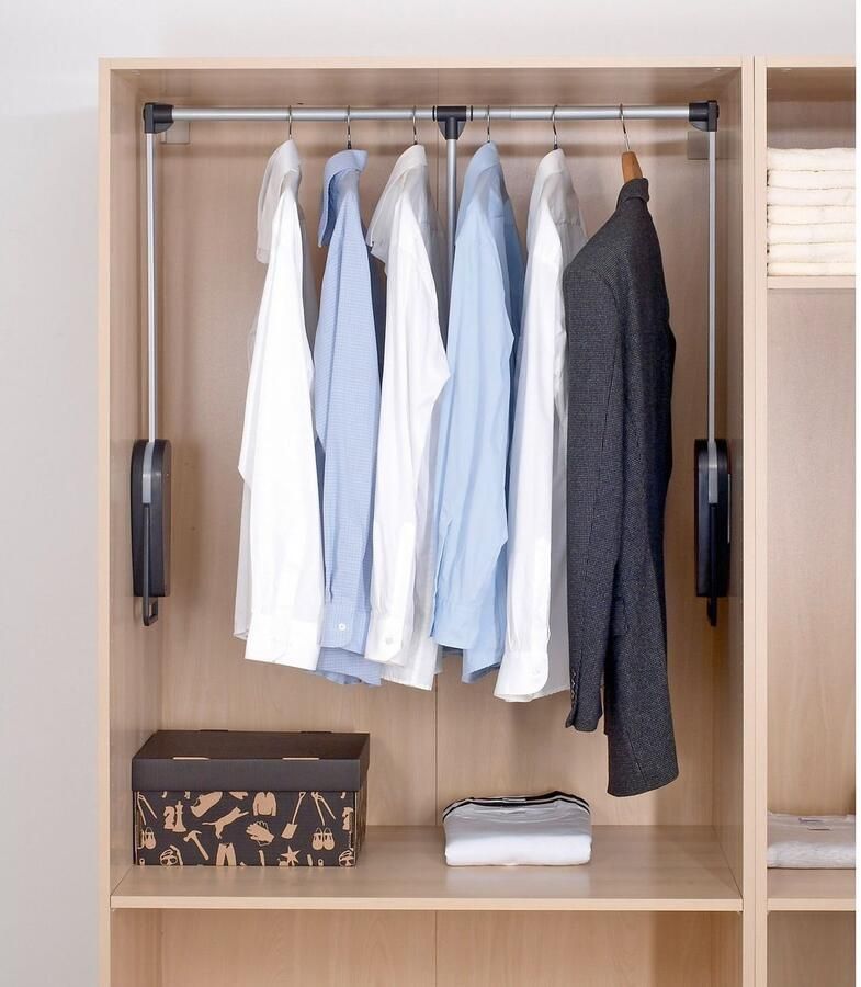 Wenko Garderobestang Kledinglift draaiend belastbaar tot 10 kg voor kastinterne afmetingen 87-130 cm breed - Foto 2