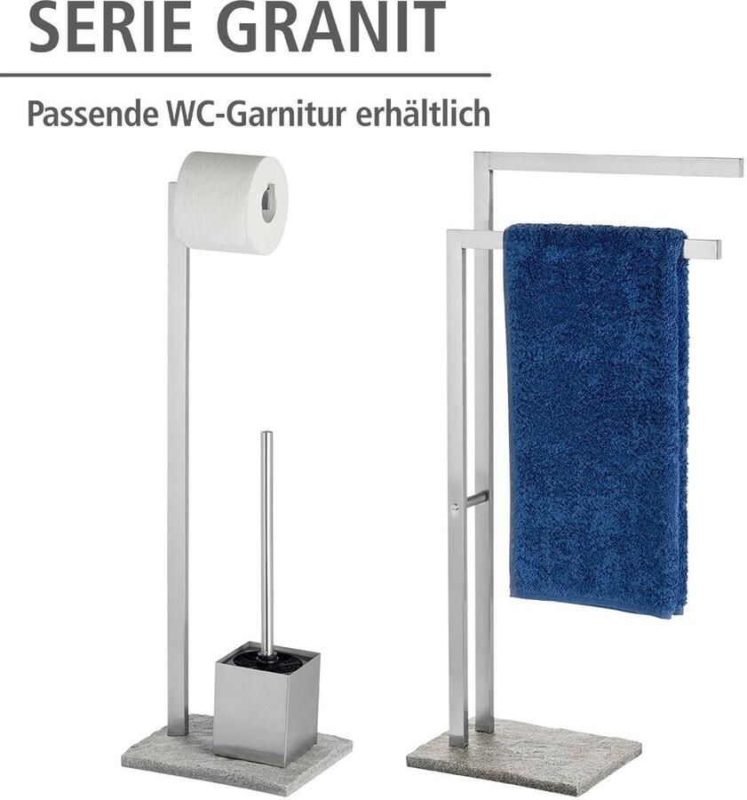 Wenko Handdoekenrek Graniet Staande kapstok edelstaal roestvrij - Foto 2